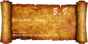 Brucker Irma névjegykártya